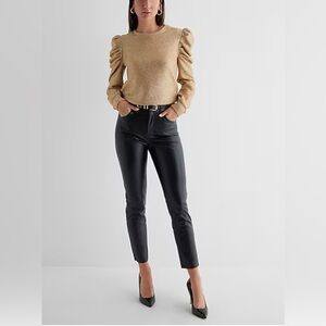 Express Black Faux Leather High-Waisted Skinny Jeans